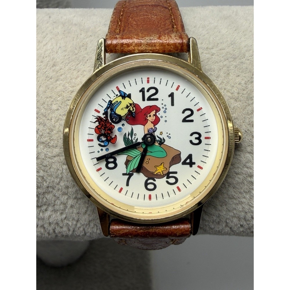 Disney Time Works Ariel Little Mermaid‎ Vintage 90's New Battery 28MM 6.75" Rare
